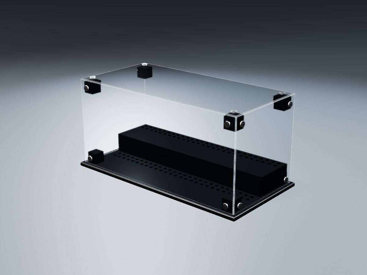 LEGO® Minifigür ile Uyumlu Sergileme Vitrini (12 figür) — Şeffaf Arka Plan, stüdyo render'ı (temsili)