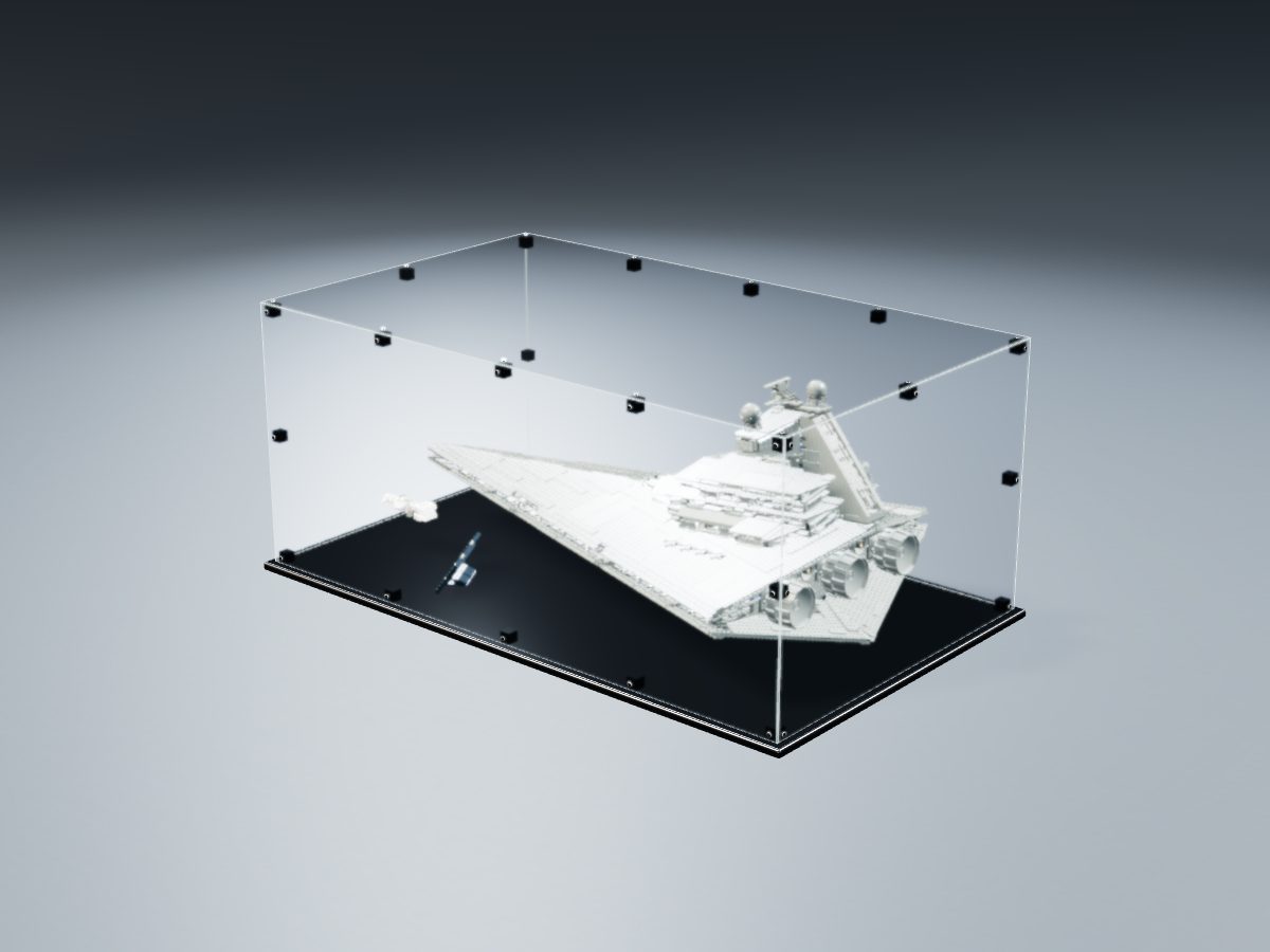 LEGO® Star Wars: Imperial Star Destroyer (10030) ile Uyumlu Sergileme Vitrini — stüdyoda, set içindeyken; set modeli Roland Dahl (LDraw OMR, CC BY 2.0), temsili görselleştirme, set dahil değildir