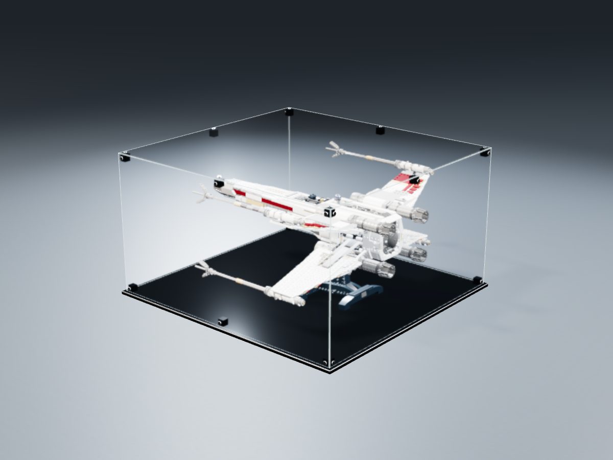 LEGO® Star Wars: Red Five X-Wing Starfighter (10240) ile Uyumlu Sergileme Vitrini — stüdyoda, set içindeyken; set modeli Roland Dahl (LDraw OMR, CC BY 2.0), temsili görselleştirme, set dahil değildir