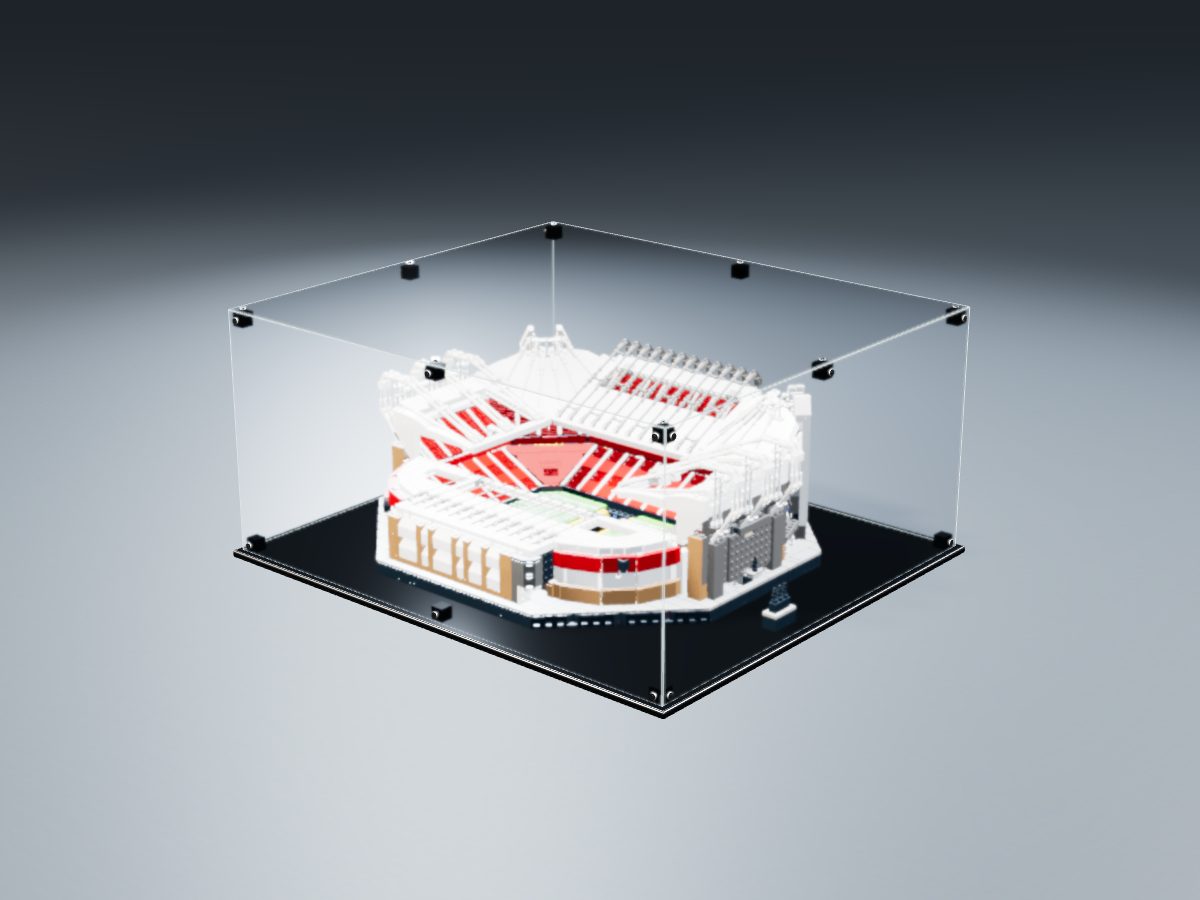 LEGO® Icons: Old Trafford - Manchester United (10272) ile Uyumlu Sergileme Vitrini — stüdyoda, set içindeyken; set modeli Orion Pobursky (LDraw OMR, CC BY 2.0), temsili görselleştirme, set dahil değildir