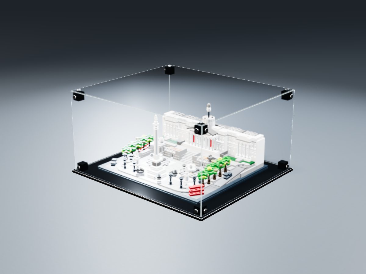 LEGO® Architecture: Trafalgar Square (21045) ile Uyumlu Sergileme Vitrini — stüdyoda, set içindeyken; set modeli Orion Pobursky (LDraw OMR, CC BY 2.0), temsili görselleştirme, set dahil değildir