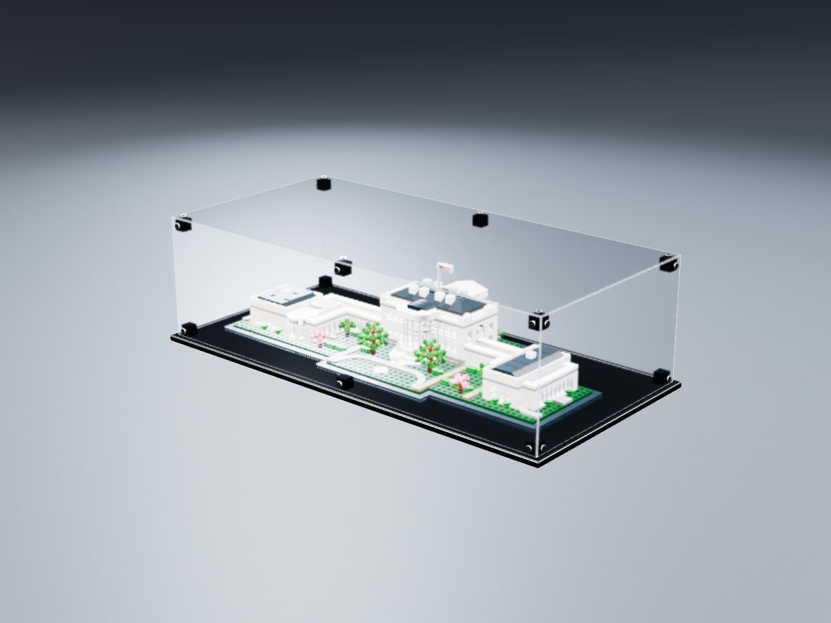 LEGO® Architecture: The White House (21054) ile Uyumlu Sergileme Vitrini — stüdyoda, set içindeyken; set modeli Orion Pobursky [OrionP] (LDraw forumu, OMR gönderimi, CC BY 2.0), temsili görselleştirme, set dahil değildir