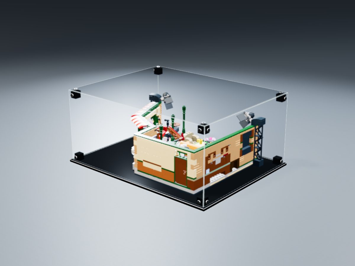 LEGO® Ideas: Central Perk (21319) ile Uyumlu Sergileme Vitrini — stüdyoda, set içindeyken; set modeli Vincent Messenet (LDraw OMR, CC BY 2.0), temsili görselleştirme, set dahil değildir