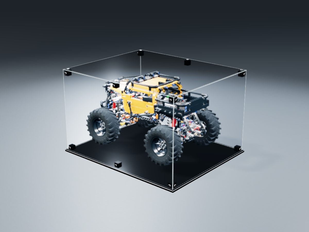 LEGO® Technic: 4x4 X-treme Off-Roader (42099) ile Uyumlu Sergileme Vitrini — stüdyoda, set içindeyken; set modeli Philippe Hurbain (LDraw OMR, CC BY 2.0), temsili görselleştirme, set dahil değildir