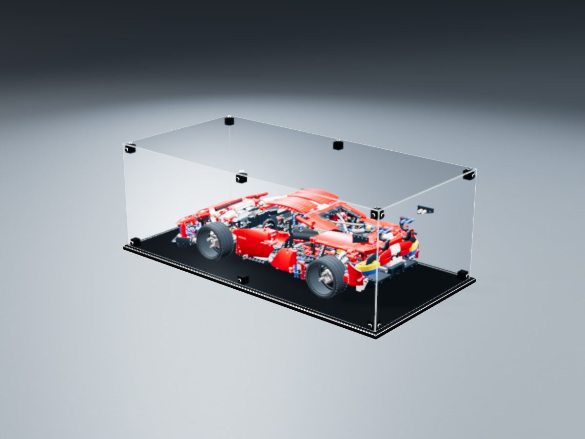 LEGO® Technic: Ferrari 488 GTE "AF Corse #51" (42125) ile Uyumlu Sergileme Vitrini — stüdyoda, set içindeyken; set modeli Philippe Hurbain (LDraw OMR, CC BY 2.0), temsili görselleştirme, set dahil değildir