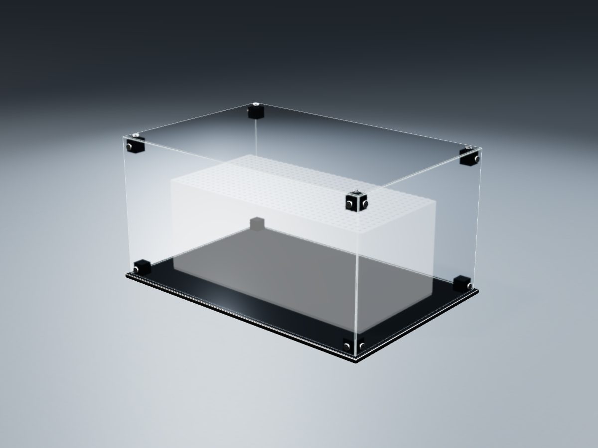 LEGO® Technic: All-Terrain Vehicle (42139) ile Uyumlu Sergileme Vitrini — stüdyoda, setin LEGO'nun yayımladığı ölçüsünde temsili hacimle; setin biçimi çizilmez, set dahil değildir
