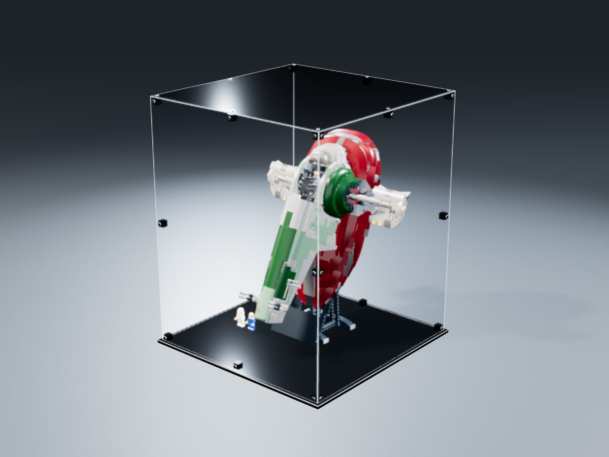 LEGO® Star Wars: Slave I (75060) ile Uyumlu Sergileme Vitrini — stüdyoda, set içindeyken; set modeli Orion Pobursky (LDraw OMR, CC BY 2.0), temsili görselleştirme, set dahil değildir