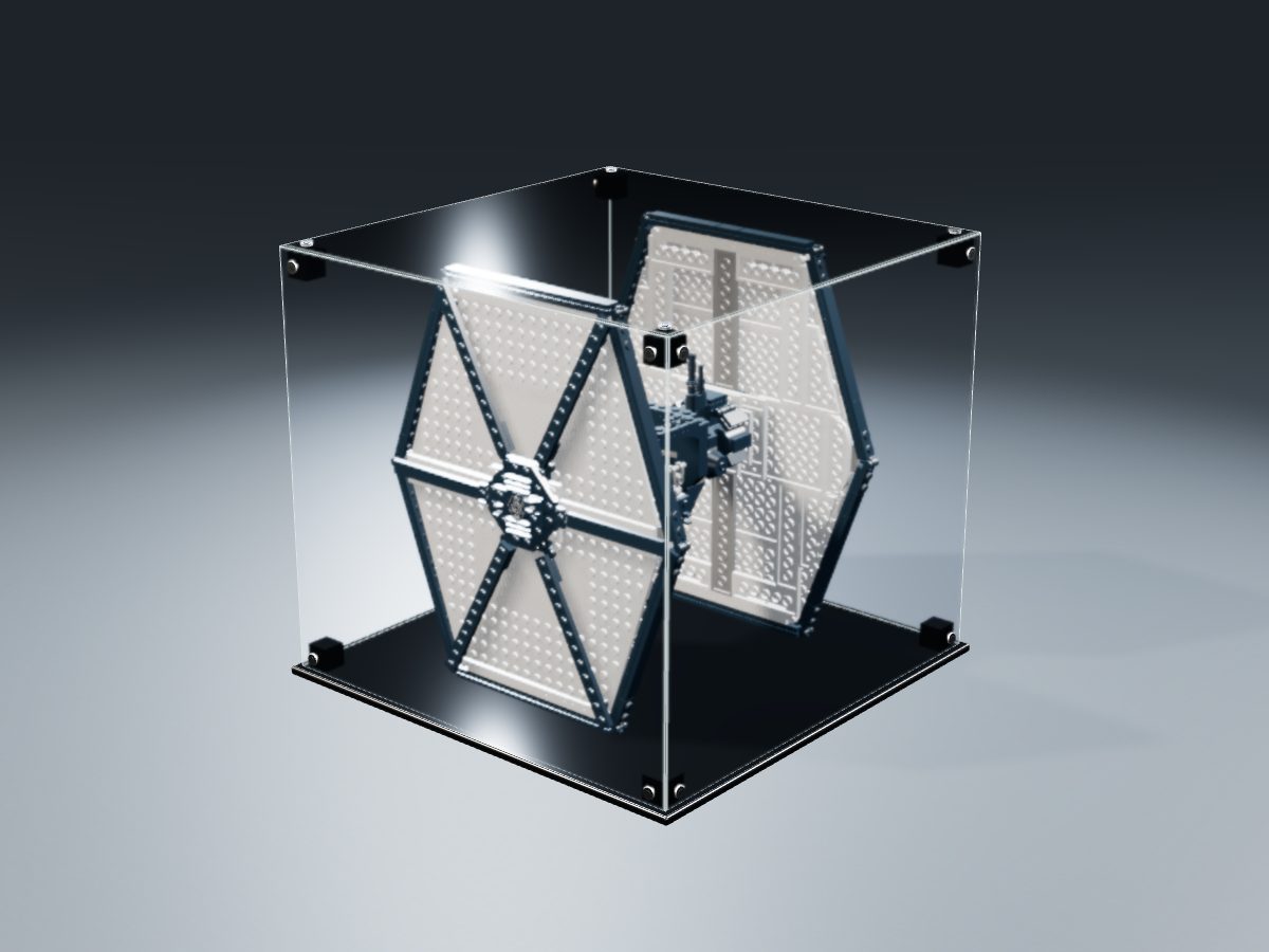 LEGO® Star Wars: First Order Special Forces TIE Fighter (75101) ile Uyumlu Sergileme Vitrini — stüdyoda, set içindeyken; set modeli Evert Jan Boer [ejboer] (LDraw forumu, OMR gönderimi, CC BY 2.0), temsili görselleştirme, set dahil değildir