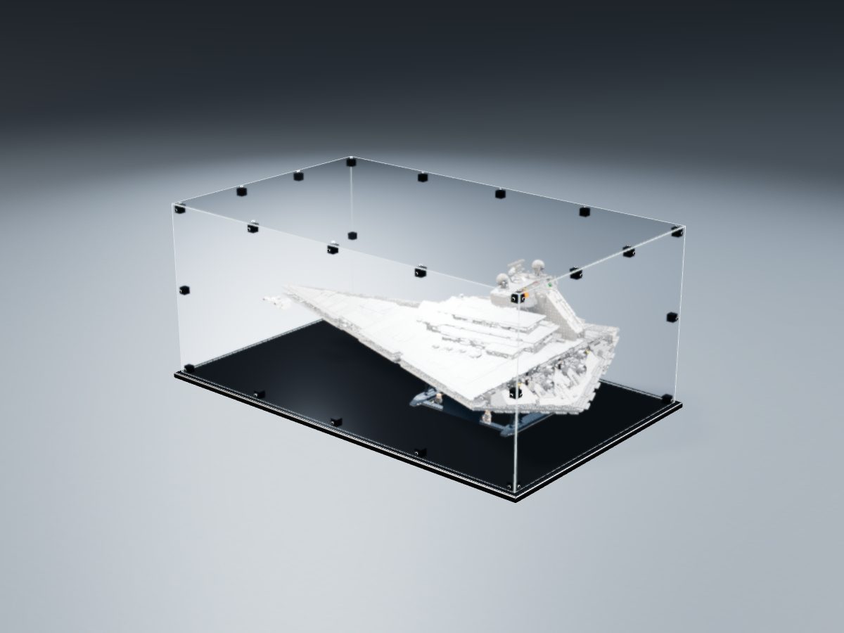 LEGO® Star Wars: Imperial Star Destroyer (75252) ile Uyumlu Sergileme Vitrini — stüdyoda, set içindeyken; set modeli Orion Pobursky [OrionP] (LDraw forumu, OMR gönderimi, CC BY 2.0), temsili görselleştirme, set dahil değildir