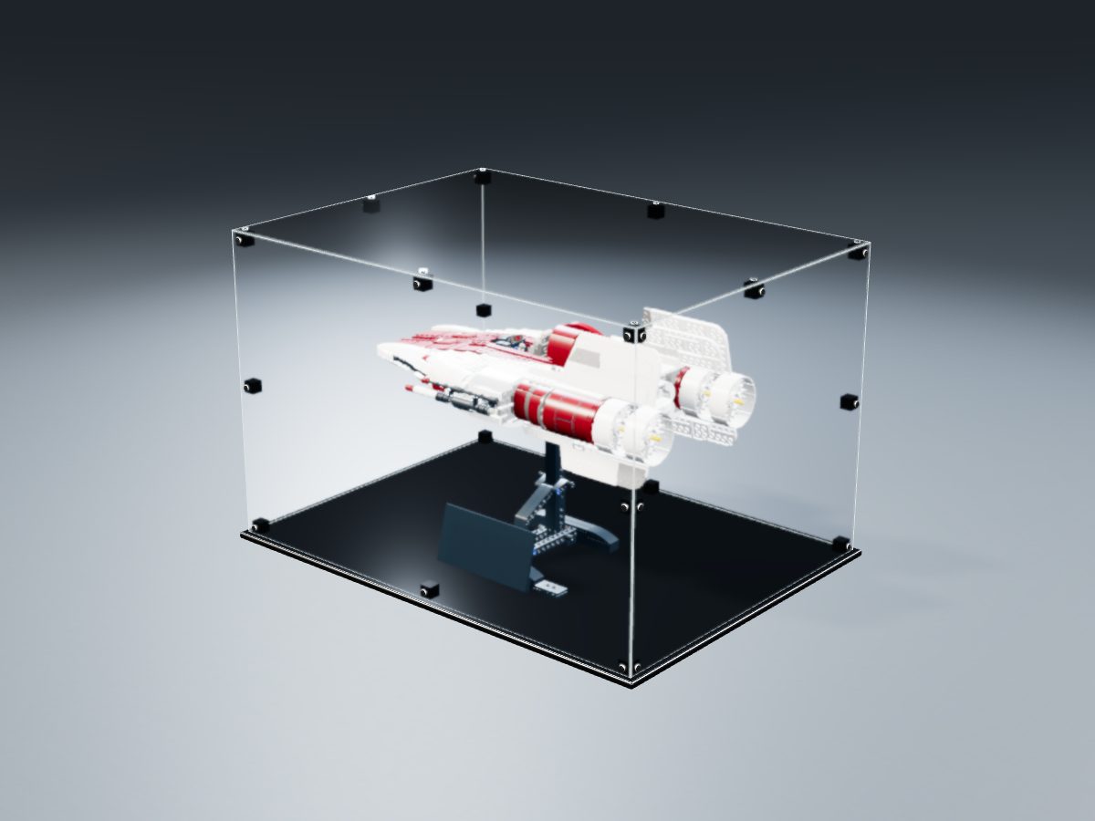LEGO® Star Wars: A-Wing Starfighter (75275) ile Uyumlu Sergileme Vitrini — stüdyoda, set içindeyken; set modeli Evert-Jan Boer [ejboer] (LDraw forumu, OMR gönderimi, CC BY 2.0), temsili görselleştirme, set dahil değildir