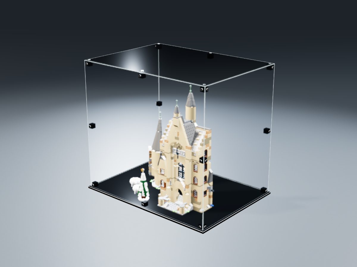 LEGO® Harry Potter: Hogwarts Clock Tower (75948) ile Uyumlu Sergileme Vitrini — stüdyoda, set içindeyken; set modeli Stefan Frenz (LDraw OMR, CC BY 2.0), temsili görselleştirme, set dahil değildir