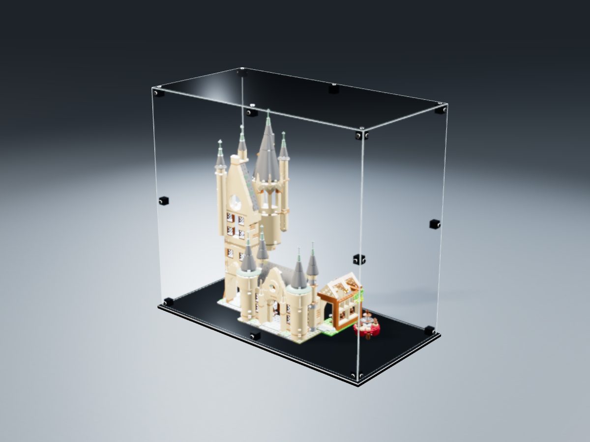 LEGO® Harry Potter: Hogwarts Astronomy Tower (75969) ile Uyumlu Sergileme Vitrini — stüdyoda, set içindeyken; set modeli Stefan Frenz (LDraw OMR, CC BY 2.0), temsili görselleştirme, set dahil değildir